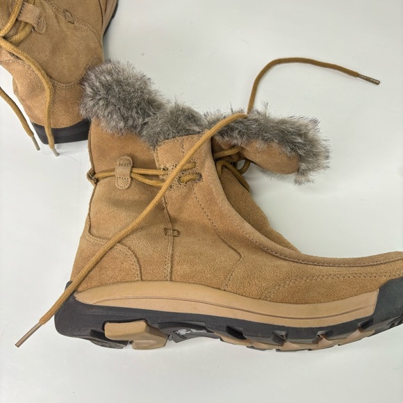 Lands End Ankle Boots Size 6.5 Suede Faux Fur - Picture 12 of 12